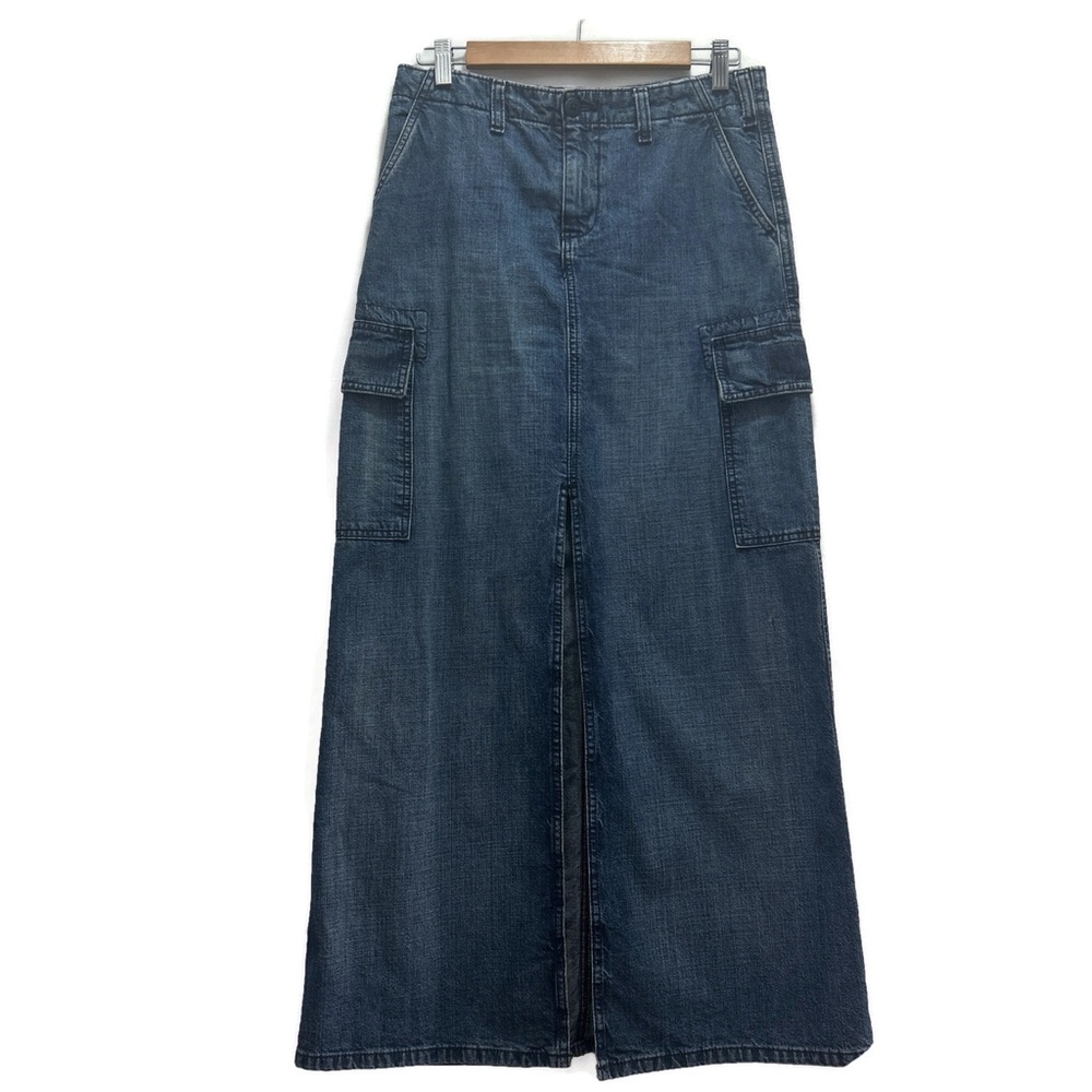 Dark Blue Denim Cargo Skirt 2